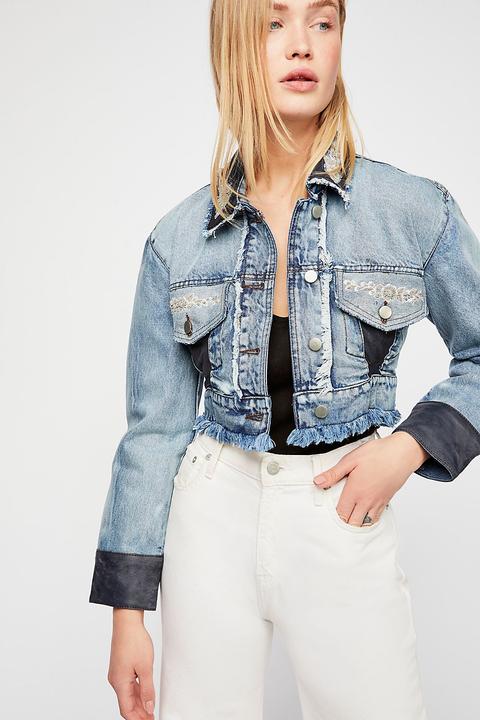 free people cropped jean jacket