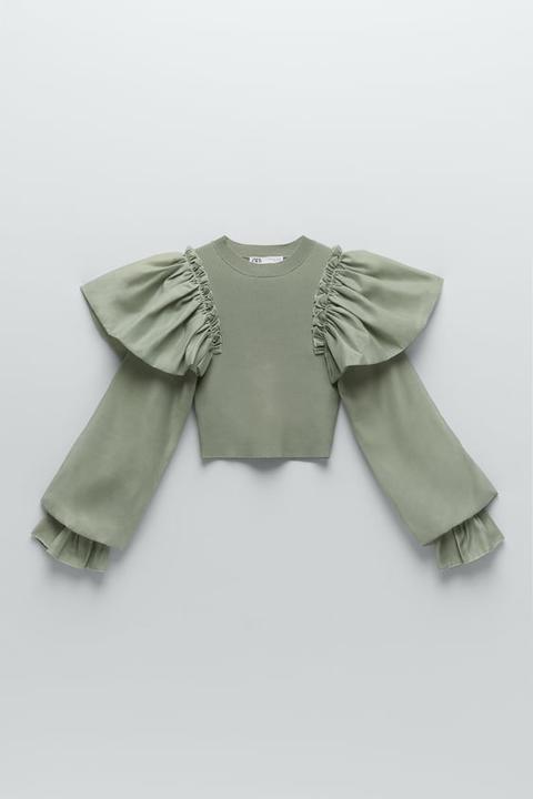 Ruffle sleeve sweater outlet zara