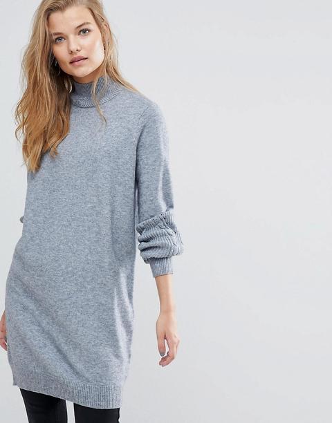 Y.a.s - Maglione Lungo Lavorato - Grigio