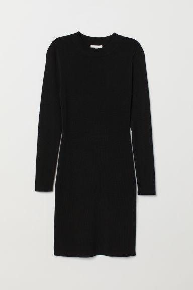 Figurnahes Kleid - Schwarz - Damen