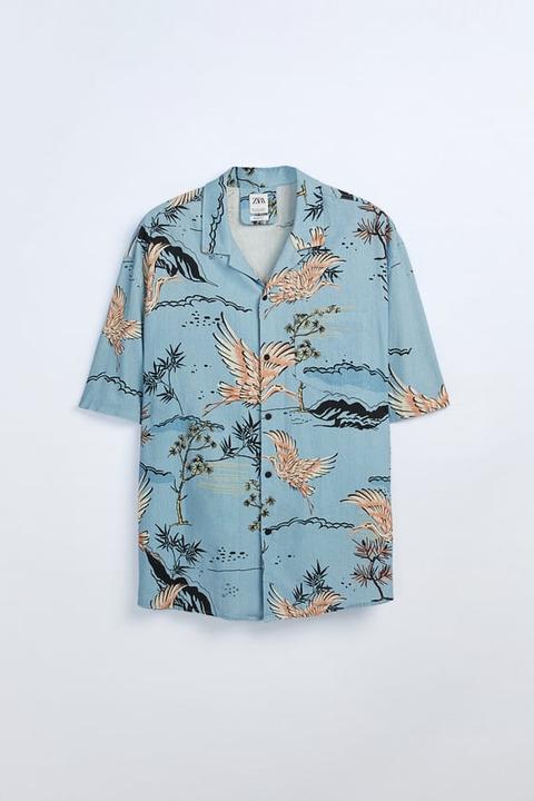 Camisa Estampado Garzas