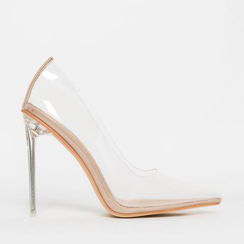 clear stiletto court shoes