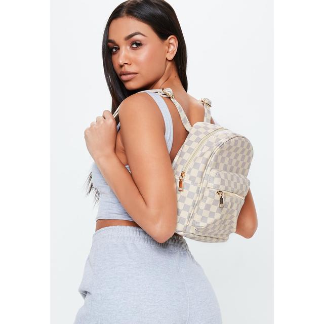 mini checkered backpack