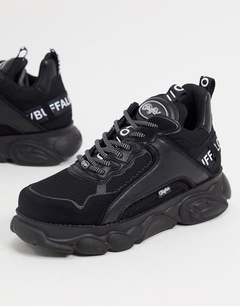 buffalo black chunky trainers