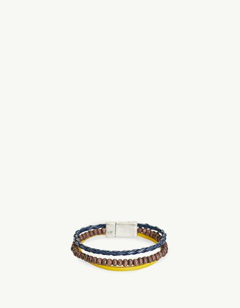 Pulsera Piel Cuatro Tiras