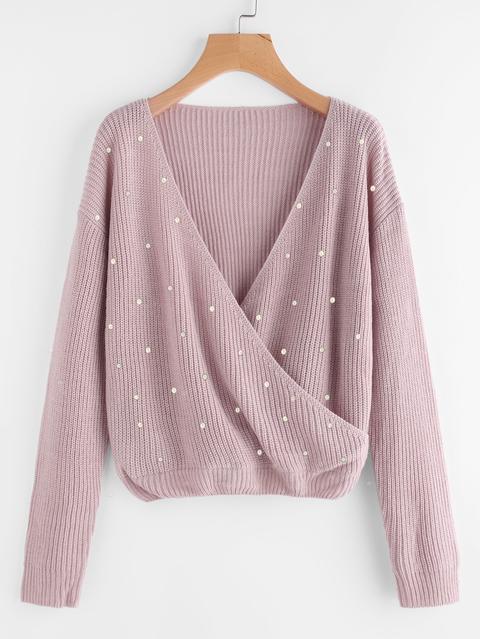 Maglione Con Perle Sintetiche