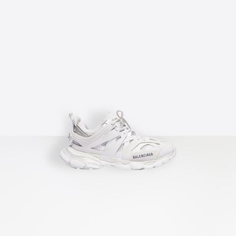 Track Sneaker In White Mesh And Nylon