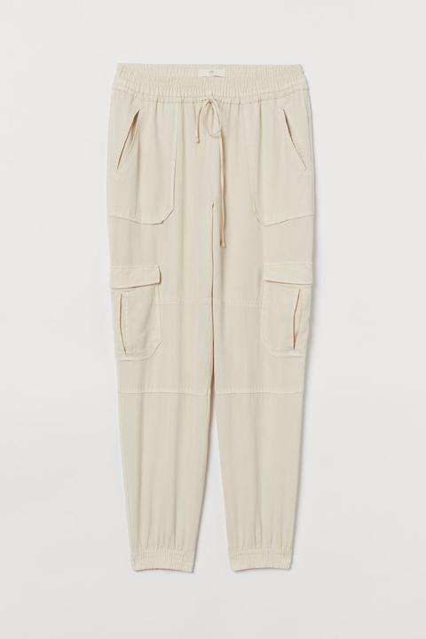 Lyocell Utility Joggers - White