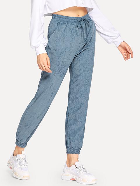 Pantaloni In Velluto A Coste Con Coulisse In Vita