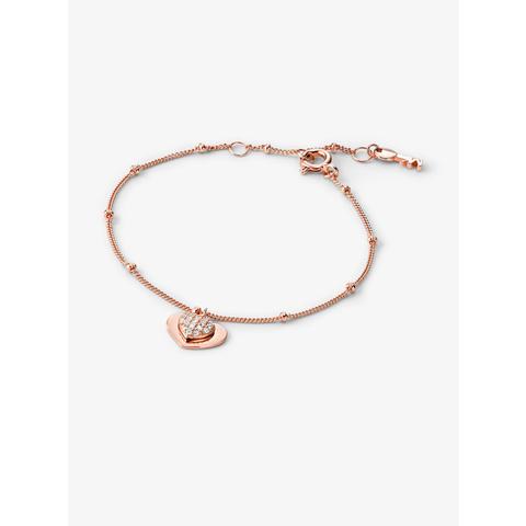 Mkpulsera Con Corazones De Plata De Ley Con Chapado En Metales Preciosos E Incrustaciones - Dorado Rosa(dorado Rosa) - Michael Kors
