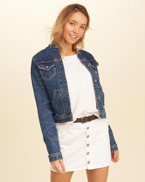 Banded Collar Denim Jacket