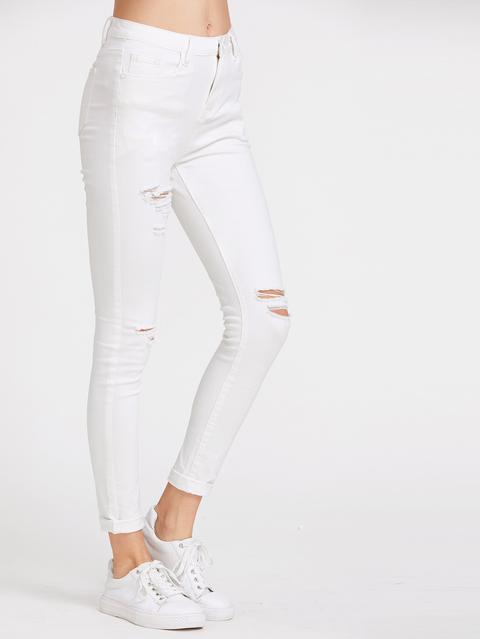 5 Pocket Ripped Skinny Jeans