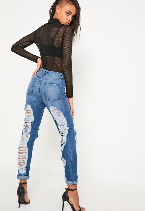 Blue Riot Back Shredded Jeans