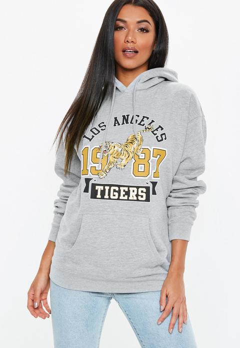 Grey Los Angeles Tigers Hooded Sweatshirt, Grey