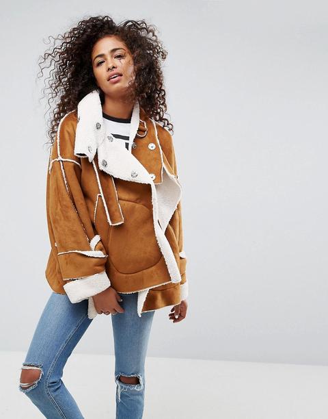 Chaqueta De Antelina Con Lazada En Los Puños De Asos