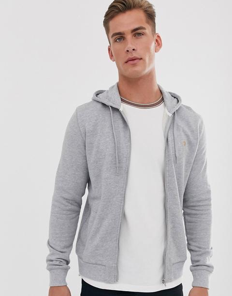 Sudadera Gris Marga Claro Con Capucha Y Cremallera Kyle De Farah