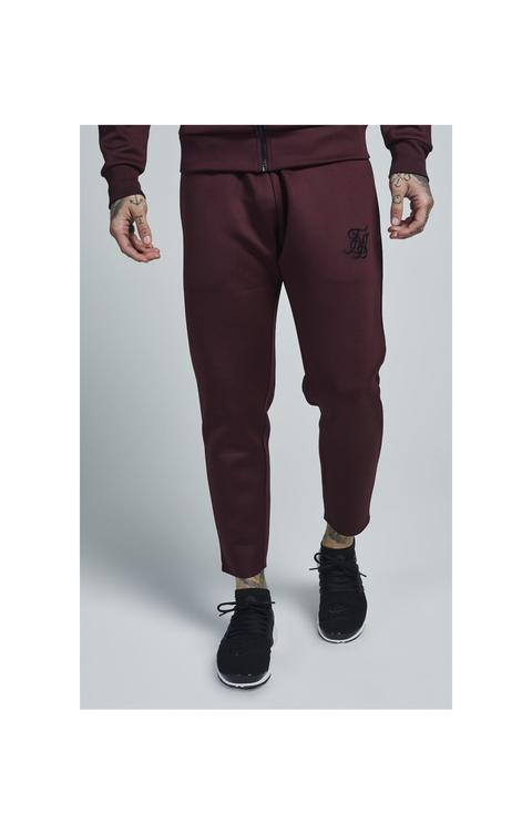 Poly Tricot Cropped Pants – Burgundy