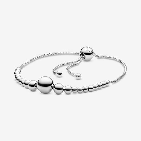 Pandora Pulsera En Plata De Ley Cadena De Cuentas