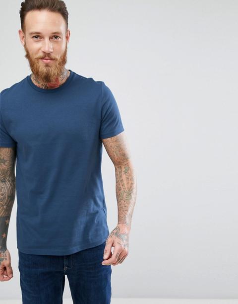 Asos Design - T-shirt Girocollo Blu - Blu