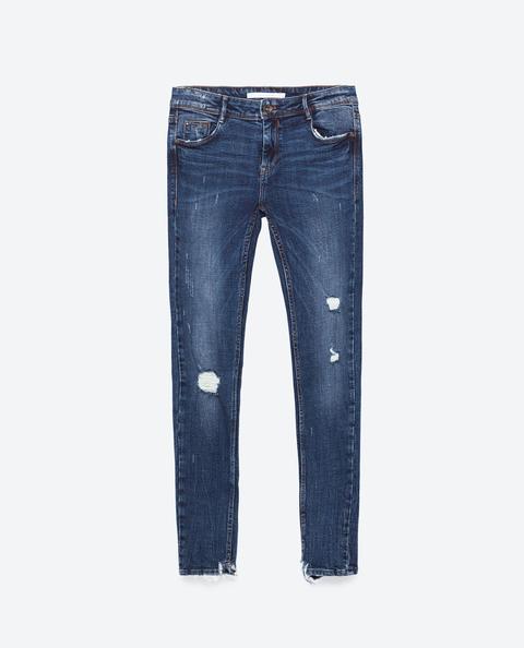 Pantaloni Denim Strappi