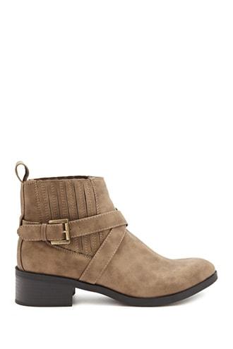 Forever 21 Faux Leather Booties , Brown