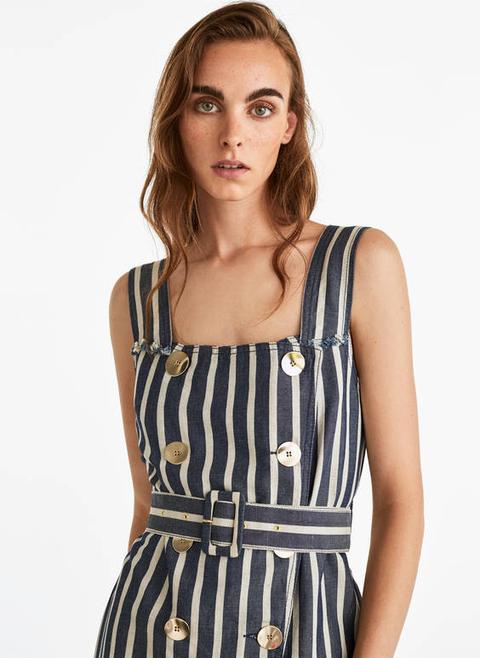 Strappy Dress With Golden Buttons