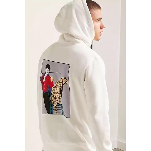 beige graphic hoodie