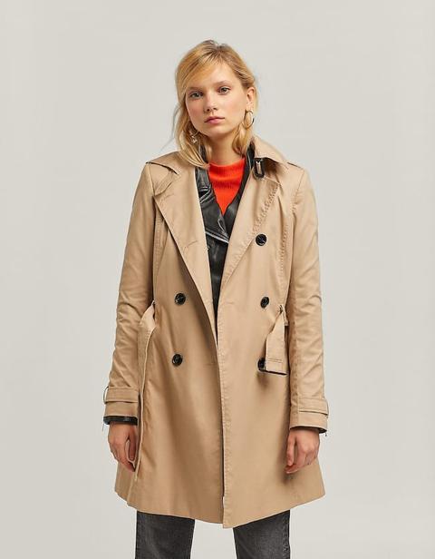 Trench Collo A Revers Beige