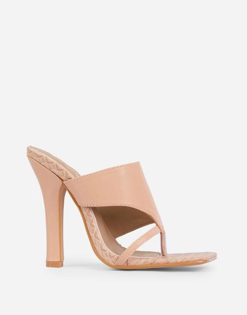 Ego X Molly-mae Captivating Heeled Mules In Beige-neutral