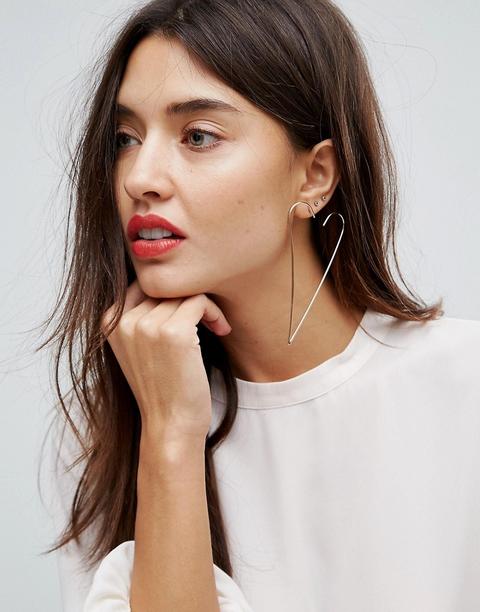 Pendientes Con Barra Y Corazón Abierto De Steve Madden