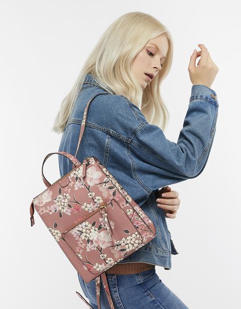 Mila floral printed on sale backpack