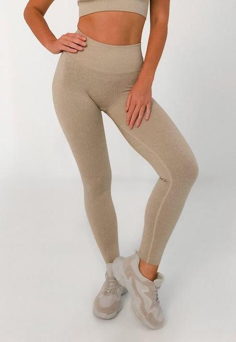 Stone Rib Seamless Gym Leggings, Stone