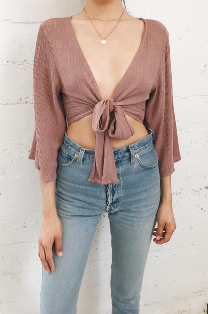 Sofia Tie Top - Mauve