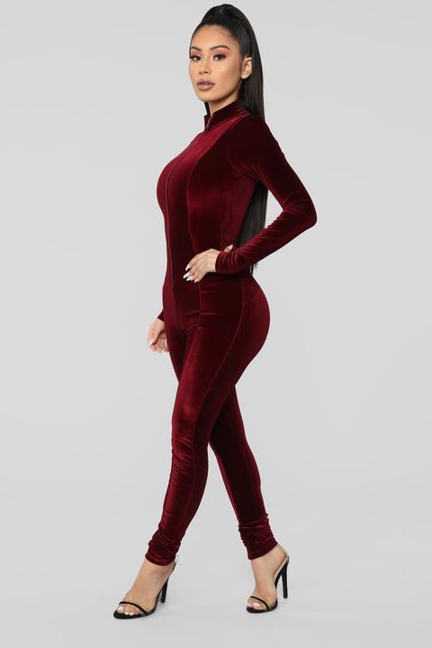 velvet jumpsuit fashion nova