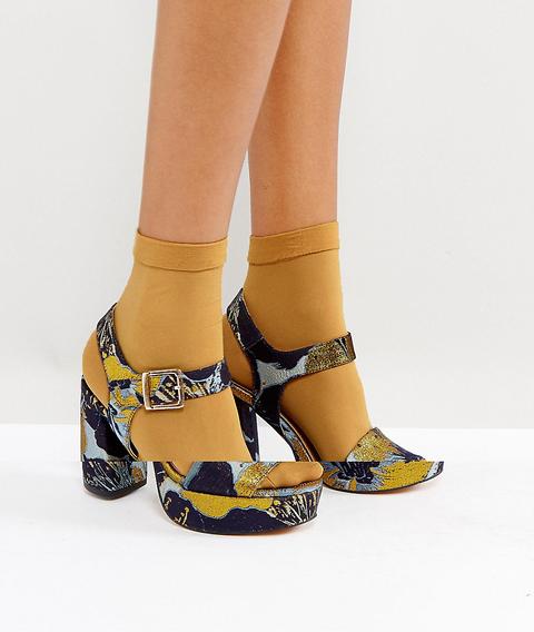 Asos - Calzini 40 Denari Trasparenti Senape - Giallo