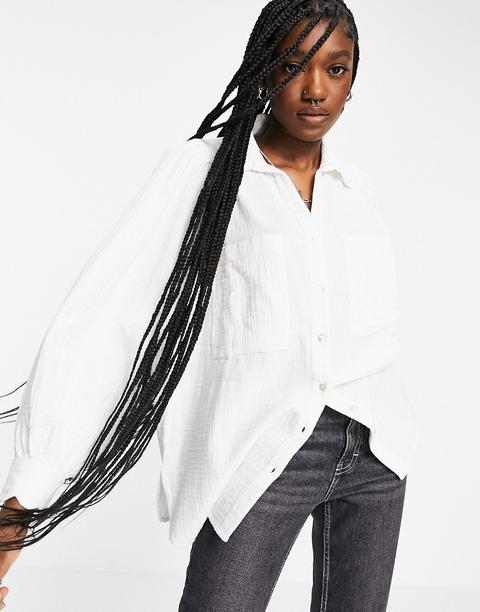 Topshop Cotton Casual Shirt-white