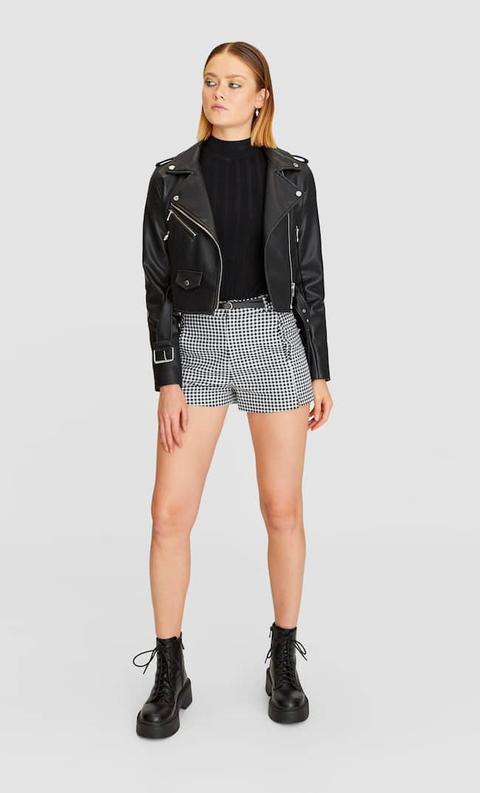 Stradivarius Shorts Eleganti Stampati Femminile Bianco 36