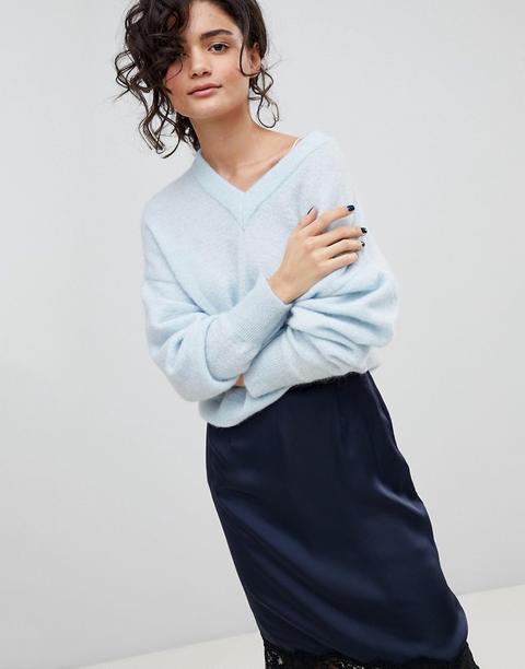 Gestuz - Maglione Con Scollo A V Azzurro - Blu