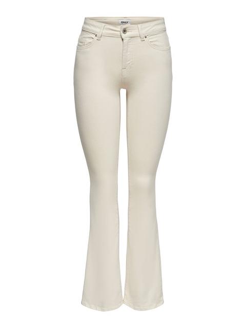 Only Onlblush Life Mid Flared Jeans Women Beige