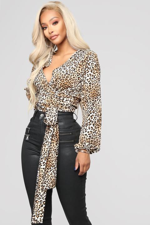 Leopard White Lies Top - Brown