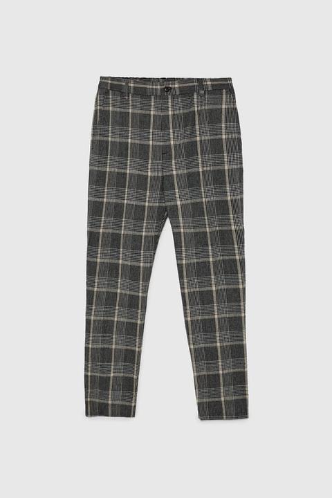 zara plaid trousers