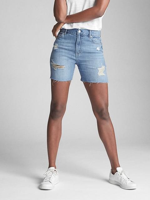 Wearlight 5" Relaxed Denim Shorts With Destruction