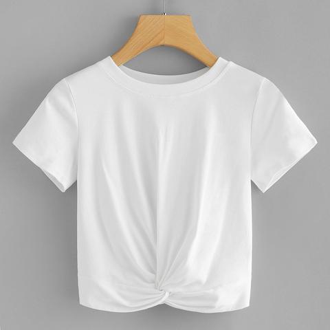 Twist Front Crop Tee