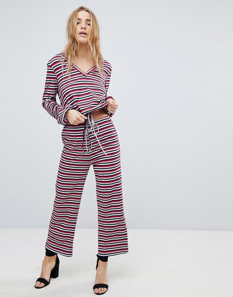 Honey Punch Relaxed Trousers In Stripe Co-ord - Stripe