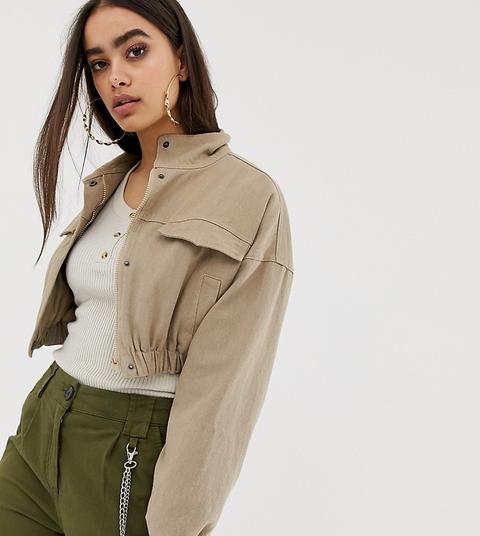 Missguided - Bomber Court - Beige - Beige