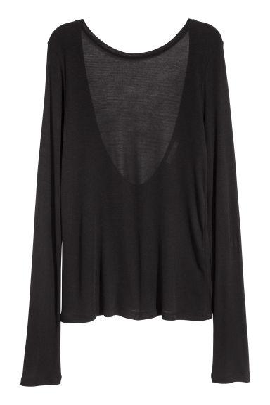 H & M - Maglia Con Scollatura Dietro - Nero