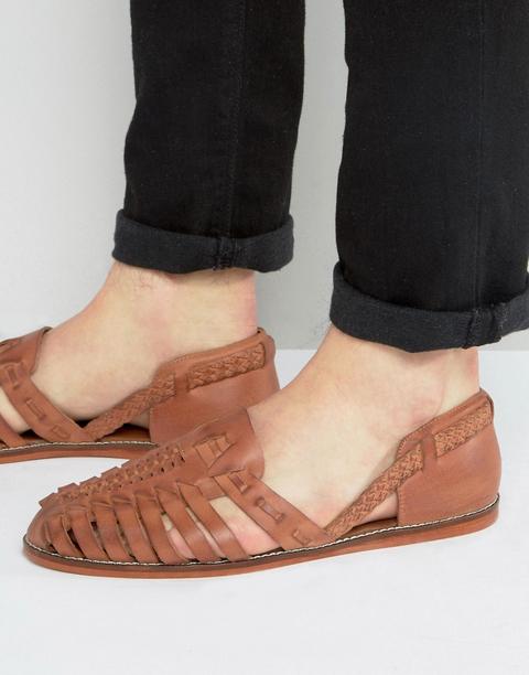 Sandalias Trenzadas En Cuero Tostado De Asos de ASOS en 21 Buttons