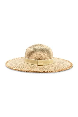Forever 21 Frayed-brim Straw Hat , Tan