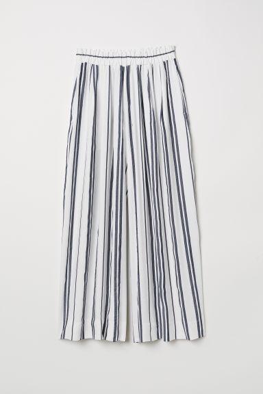H & M - Pantalón Amplio Mezcla De Lino - Azul