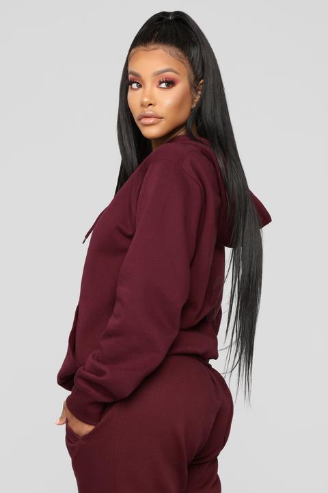 maroon oversized hoodie